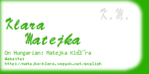 klara matejka business card